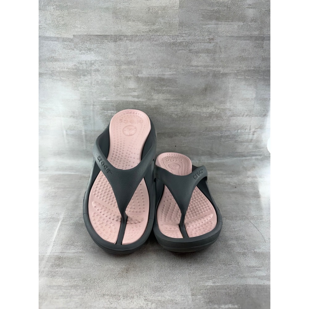 Crocs Athens Flip Flops Charcoal Pink Women Size 8 Men Size 6 10024